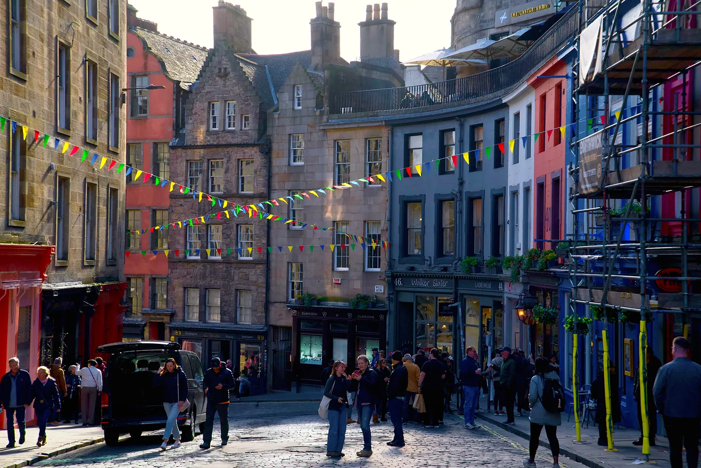 The sun hitting Victoria Street.
