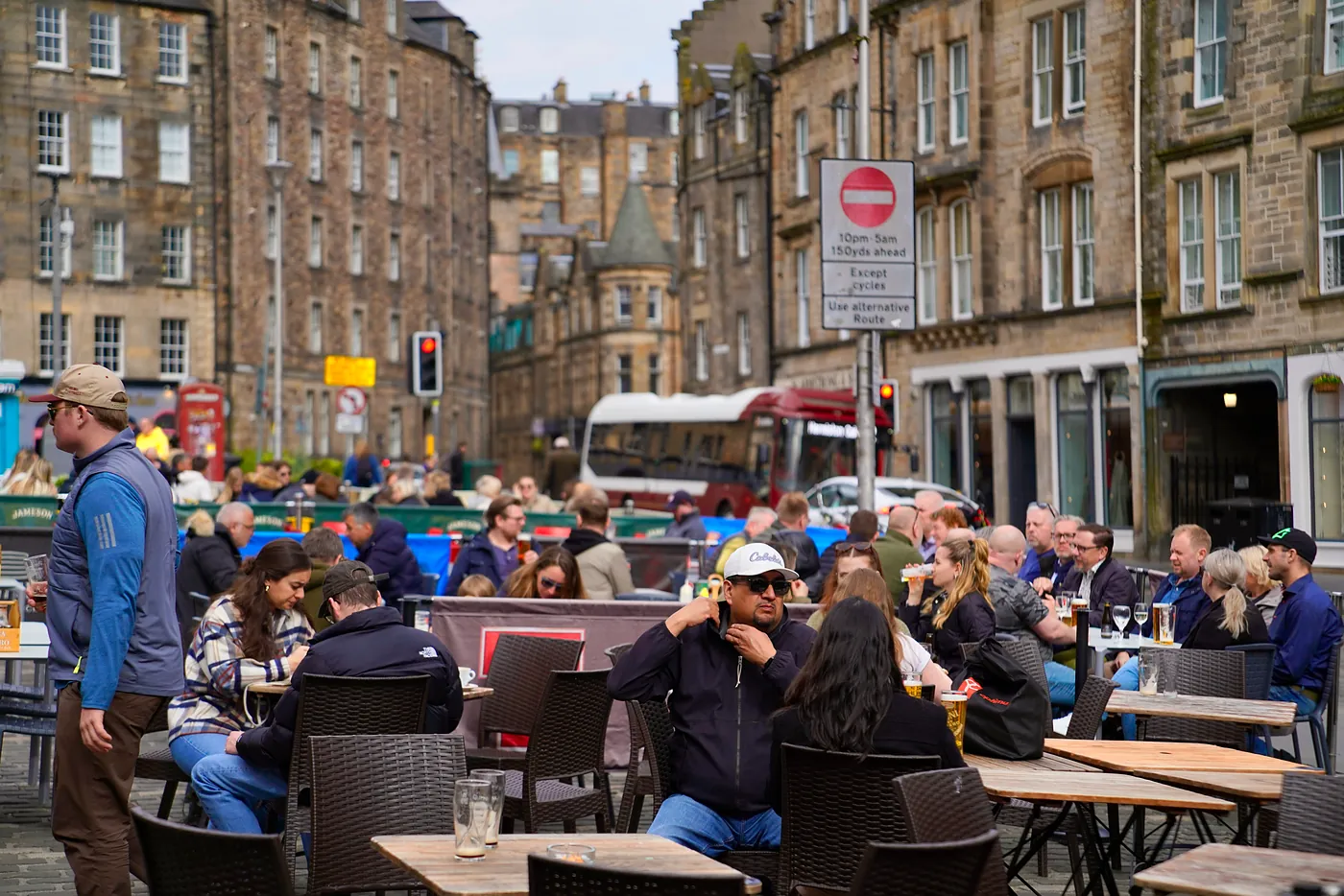 Scots enjoying an afternoon drink with friends and family.