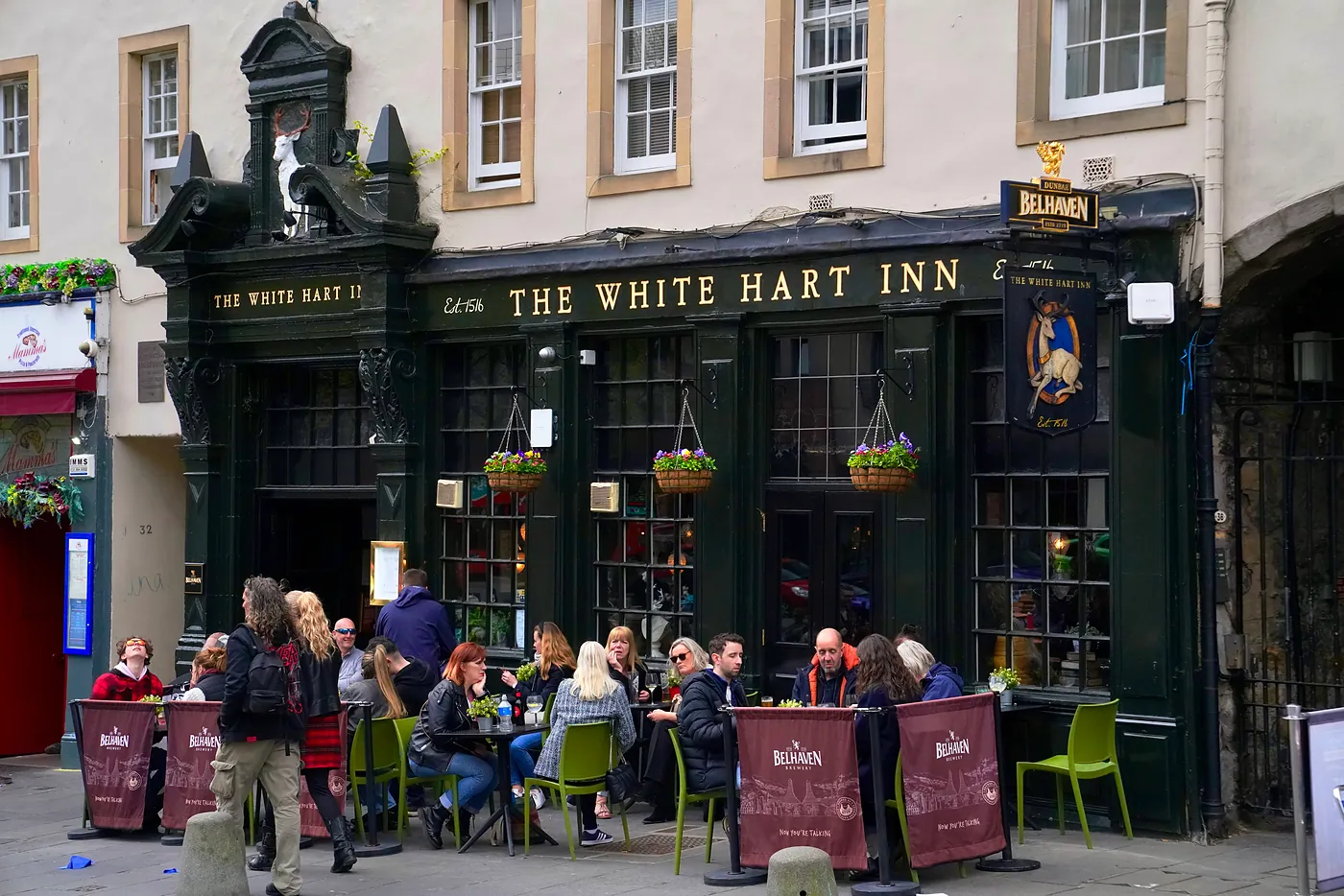 The White Heart Inn, a restaurant, pub, and hotel over 500 years old.