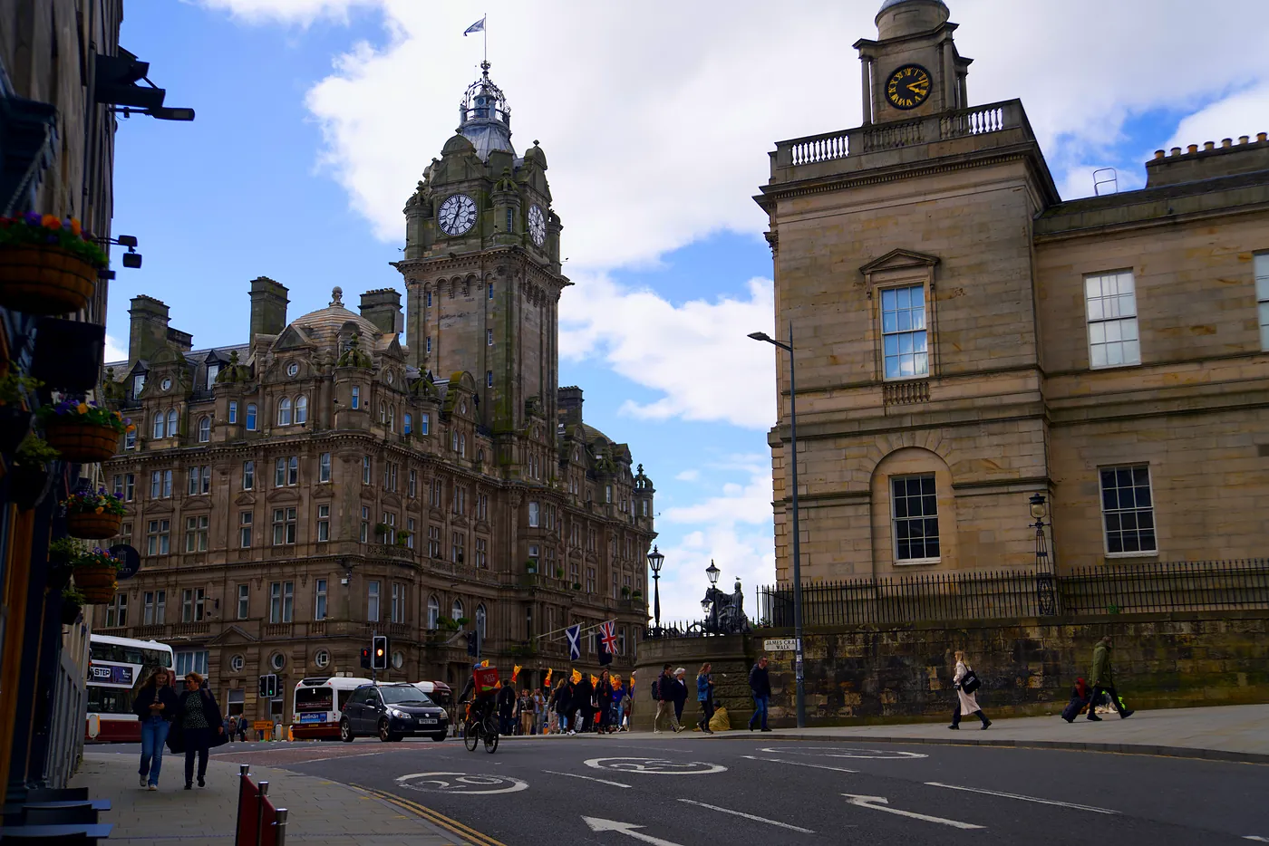 The Balmoral Hotel at the intersection of Leith Walk and Prince's Street.