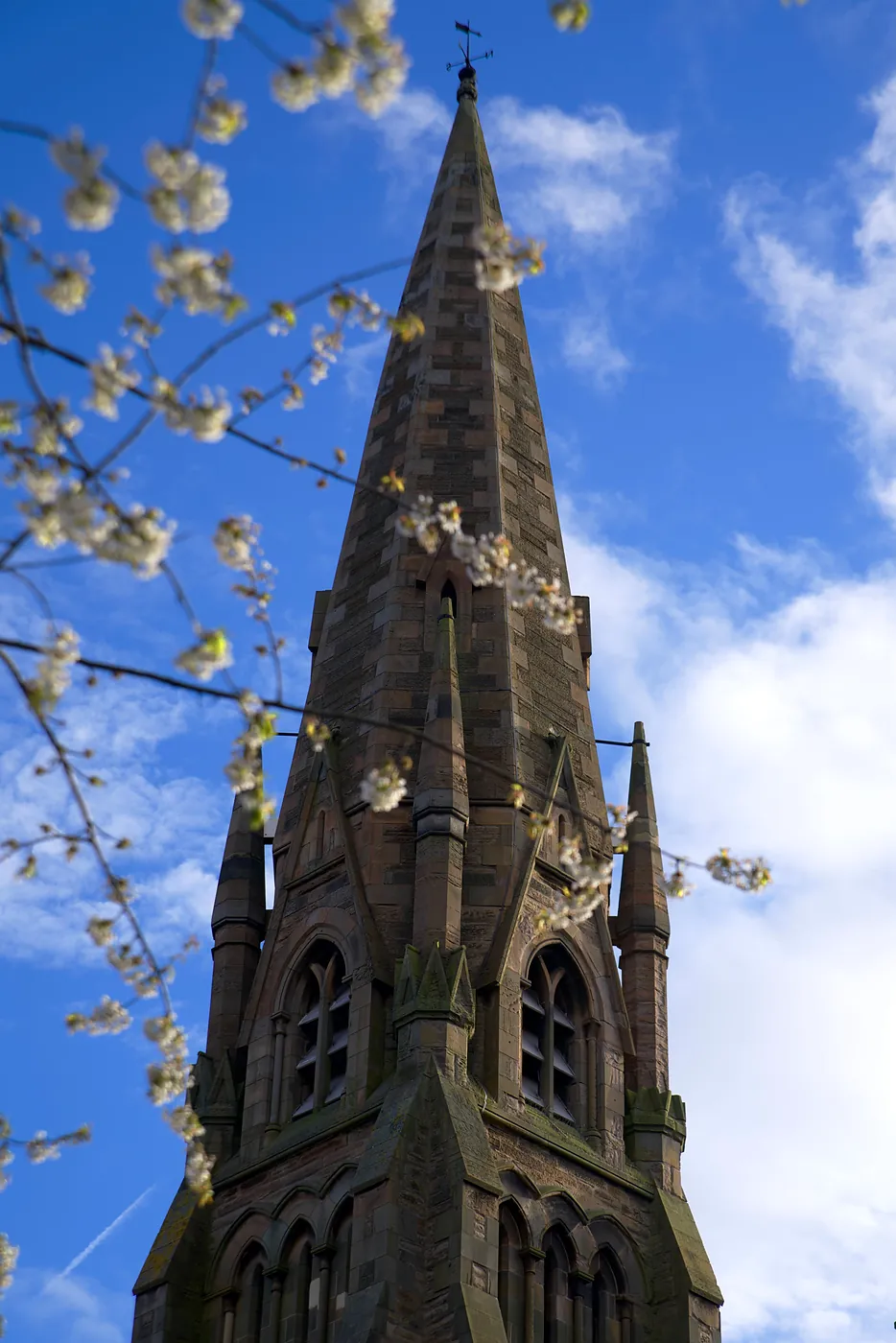 The tower of the Edinburgh Elim Church on Holy Corner.