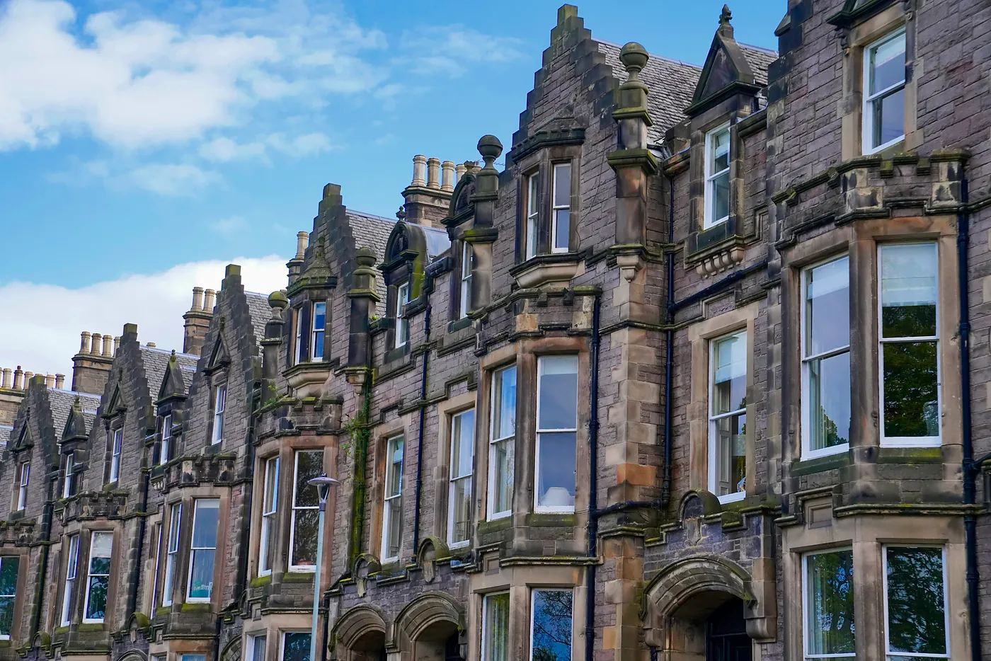 The façades of some buildings around Morningside.