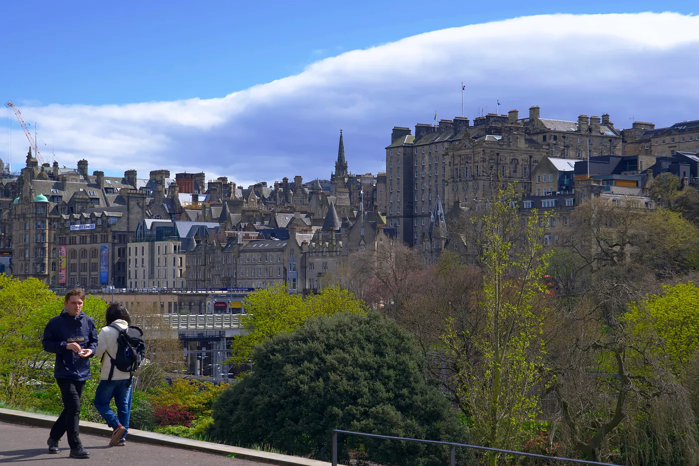 A vista of the Old Town from the parks on the leftmost side of Prince's Street.