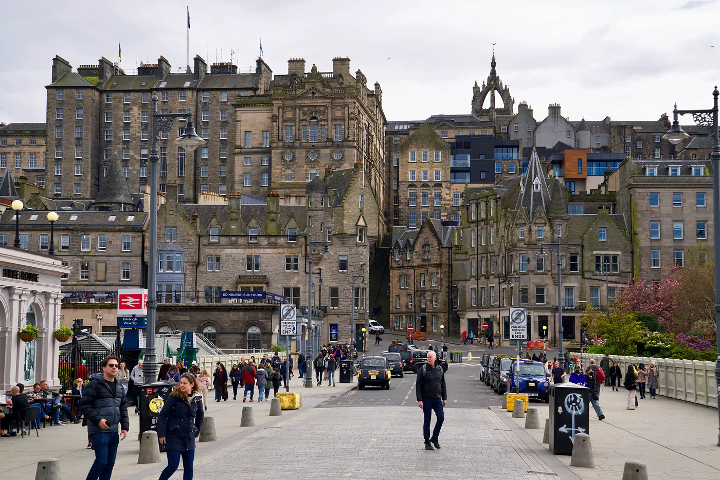 A shot of some the buildings that surround the Royal Mile taken from Waverley Bridge (which connects Prince's Street to the Old Town).