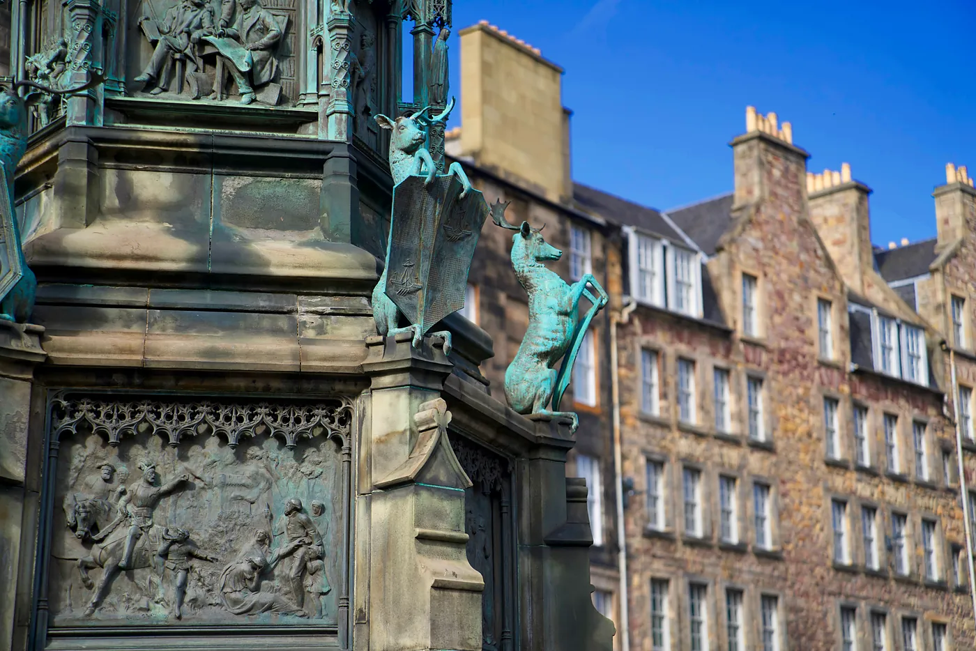 The Duke's statue tells a storey of the his life in several intricately detailed panels at the statue's base.
