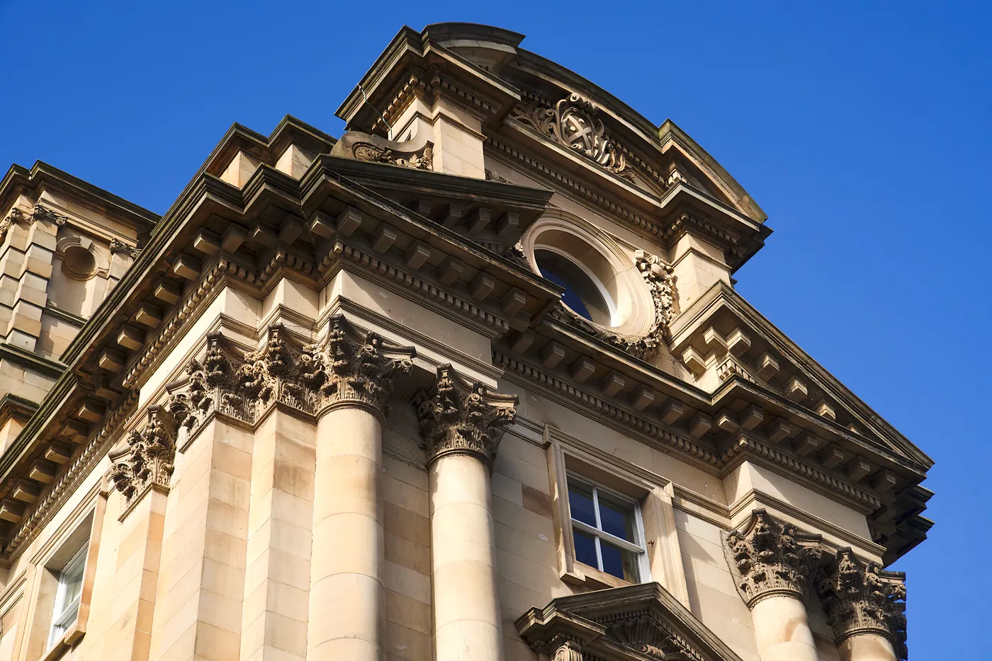 The Bank of Scotland's upper right side.