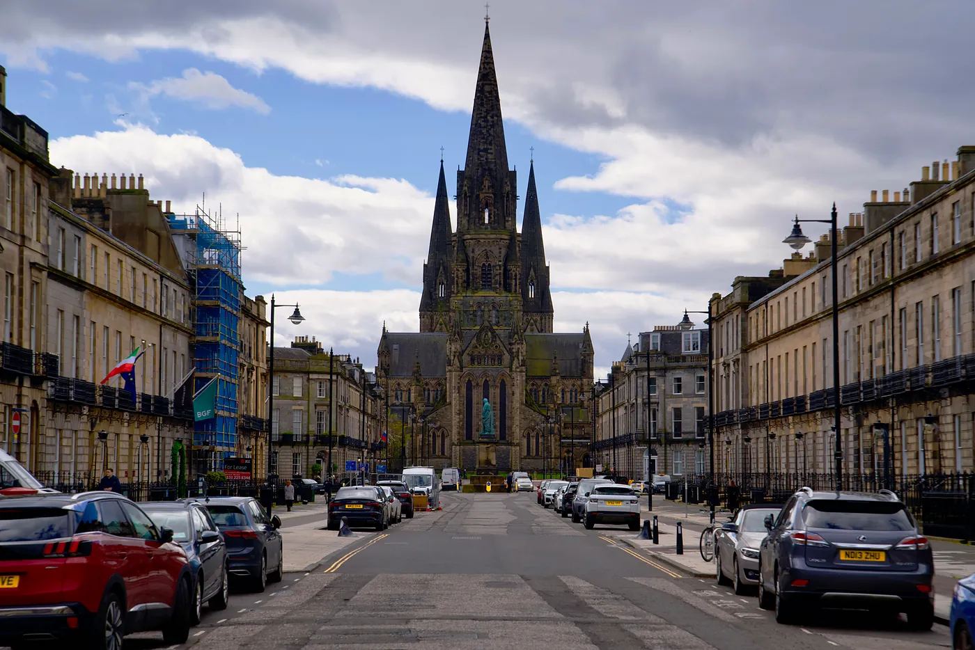 Saint Mary's church at the tip of West End's Melville Street. This regal square is home to many foreign consulates, like the Russian, Japanese, and Danish to name a few.