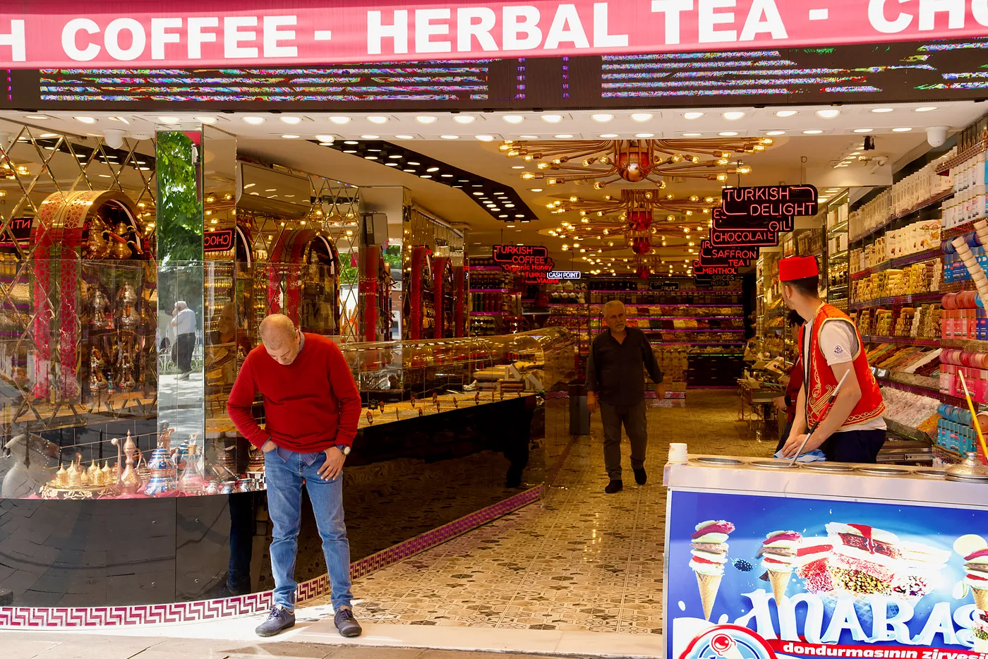 A Turkish dessert shop (known as a Lokum) on Caferiye street.