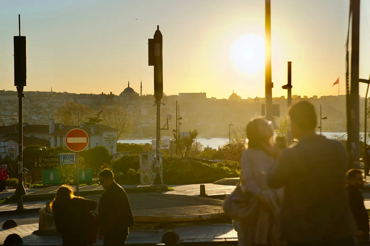 A sunset over a Galata hillside.